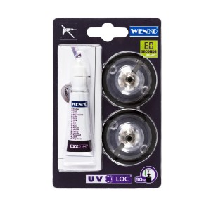 WENKO UV-Loc Ersatzset für Klebehaken: 2 Montageplatten, Kleber, Adapter. Ideal für Bad-Accessoires.