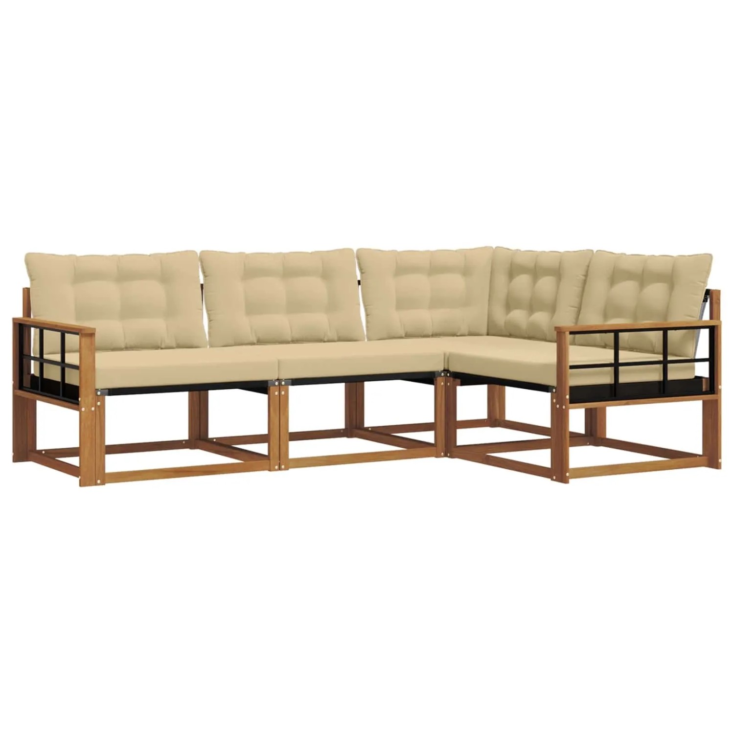 vidaXL Sofa Set mit Kissen 4 Tlg Natur und Beige 3369416