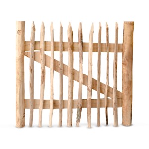 Stiltreu Staketenzaun-Tor aus Edelkastanie, 100x90 cm, für Zäune & Sichtschutz