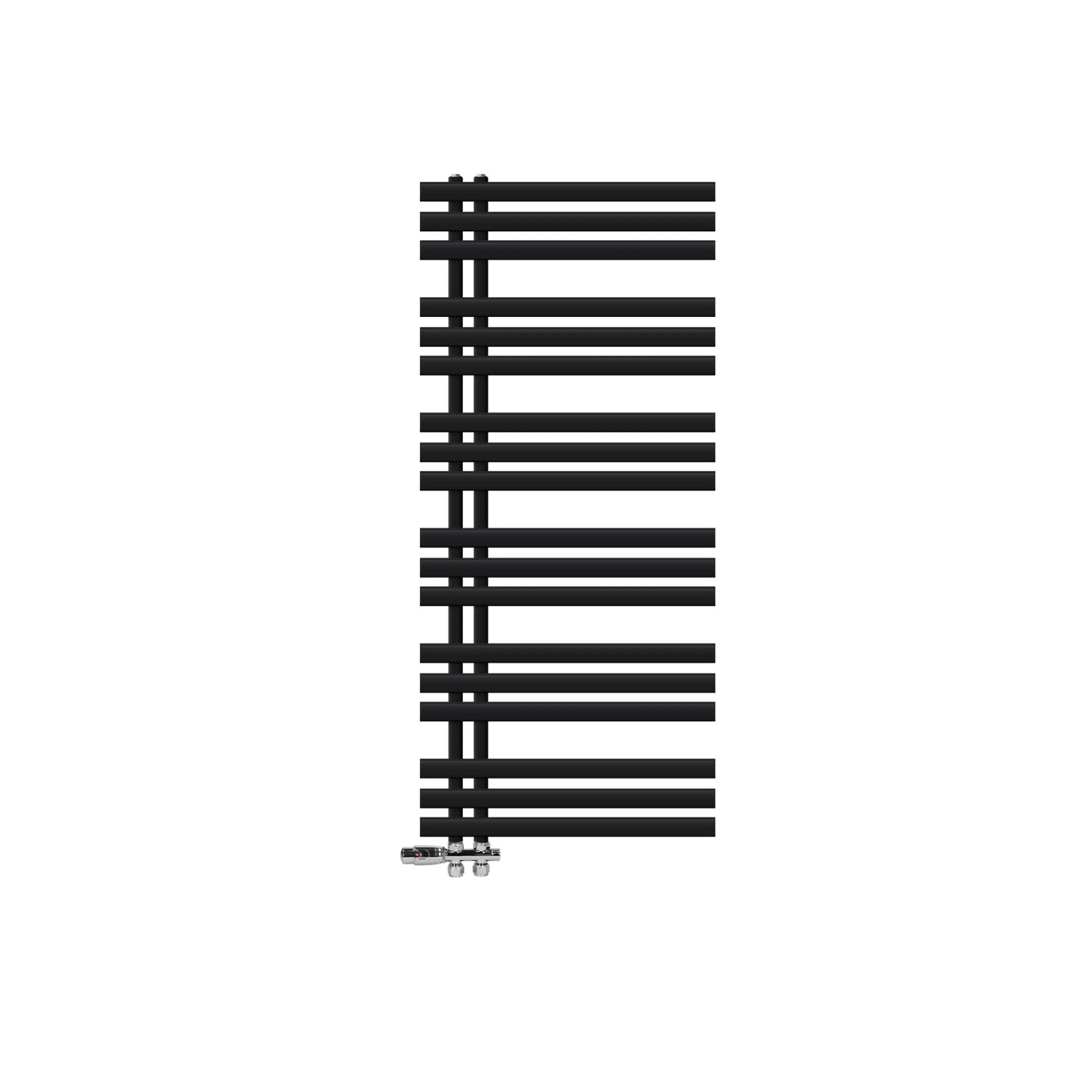 LuxeBath Badheizkörper Iron EM 600x1400 mm Schwarz Matt mit Thermostat Durc günstig online kaufen