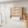 Relaxdays Wandrollenhalter Bambus Natur 4 in 1 Mit Schneider 30 cm x 35,5 cm x 7 cm_3