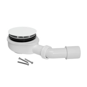 Kronenbach Duschablauf mit weißer Abdeckhaube, Zubehör für Duschen.