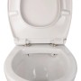 Erhöhtes, spülrandloses Wand-WC Set von Calmwaters mit WC-Sitz, weiß.