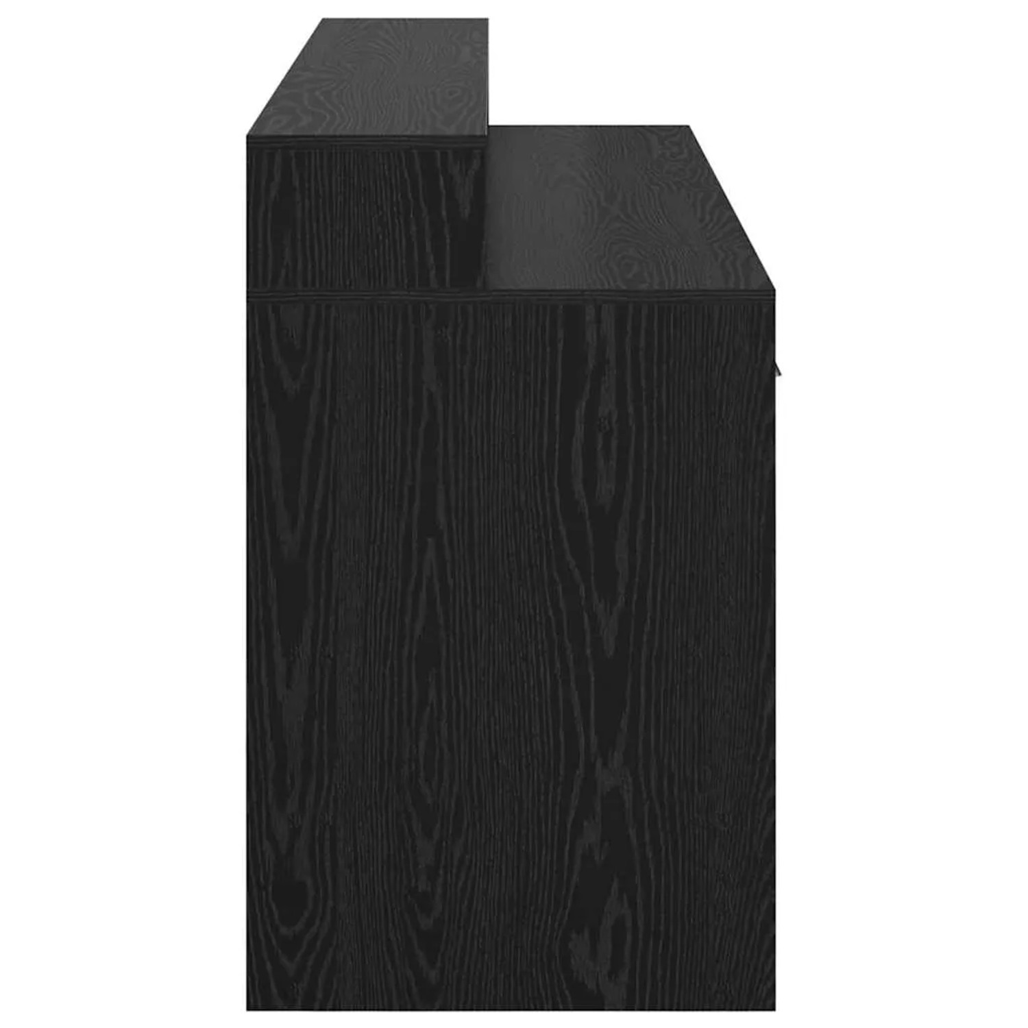 Schwarzer vidaXL Schreibtisch Eiche, Holzwerkstoff, 160x55x91cm, mit Stauraum.