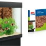 Juwel Aquarium-Rückwand Stone Clay Terracotta, 60x55cm, im Aquarium und in Produktverpackung.