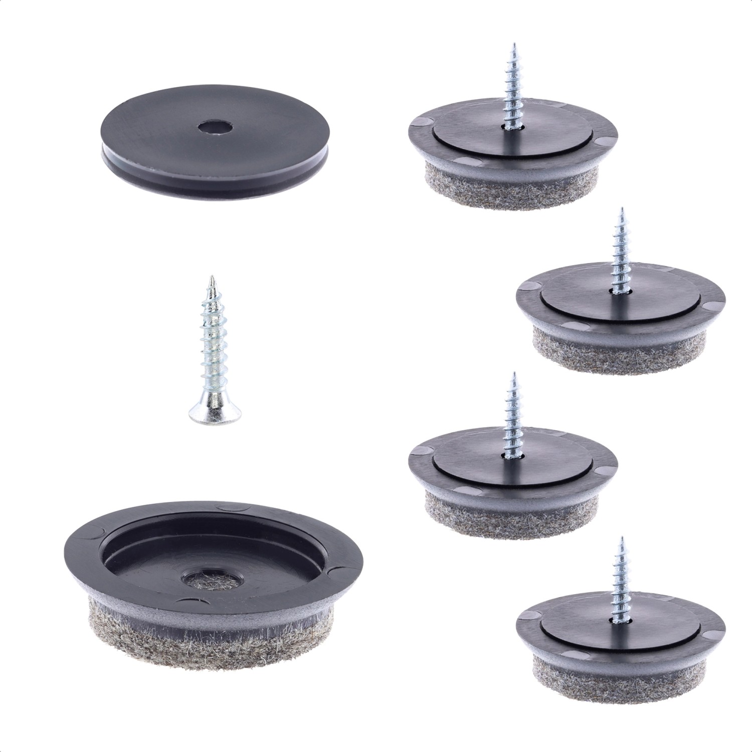 Wagner Gleiter-Set QuickClick Slim Ultrasoft EH7850 Ø 30 mm Braun 4-tlg.