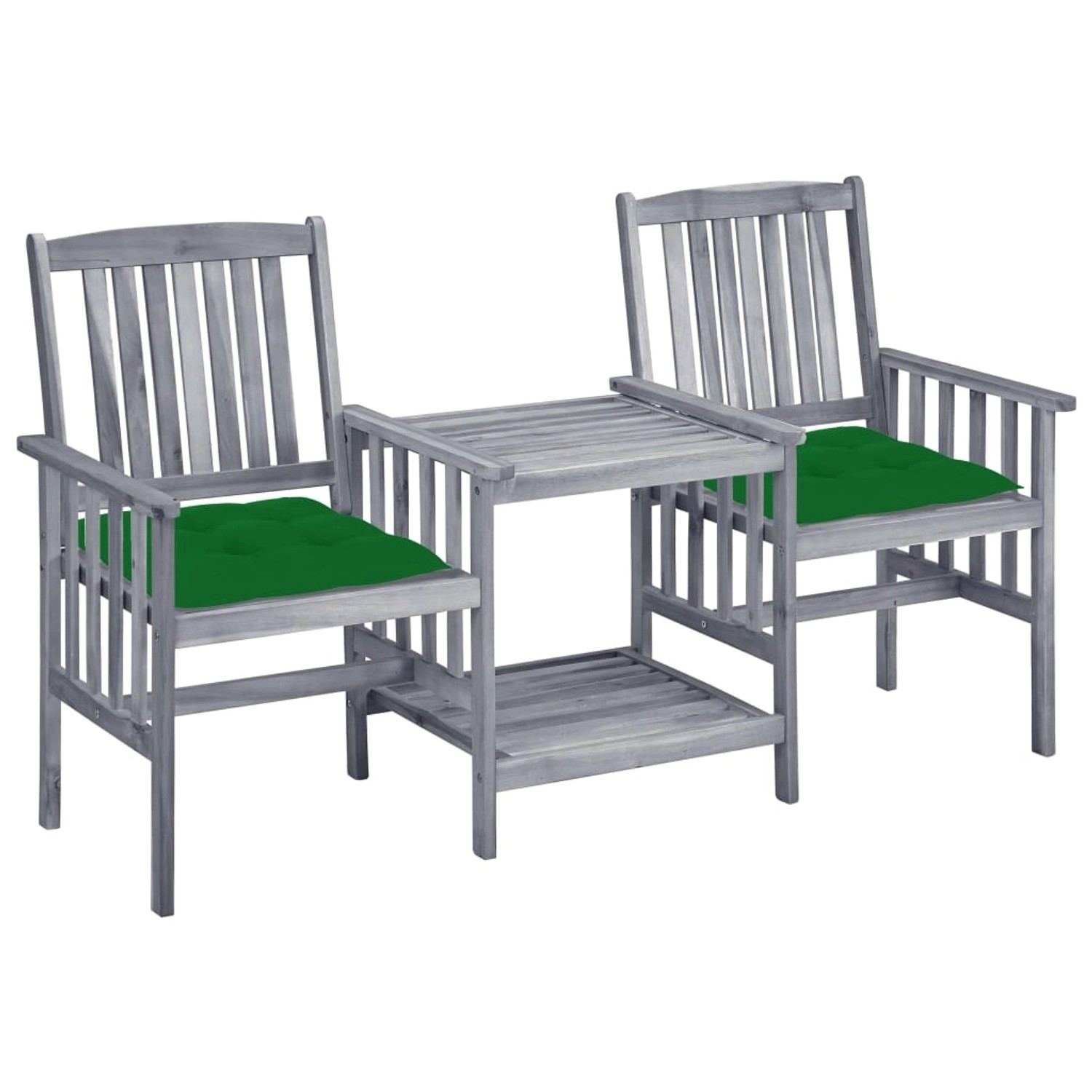vidaXL Gartenstühle mit Teetisch und Kissen Massivholz Akazie 3061322 günstig online kaufen