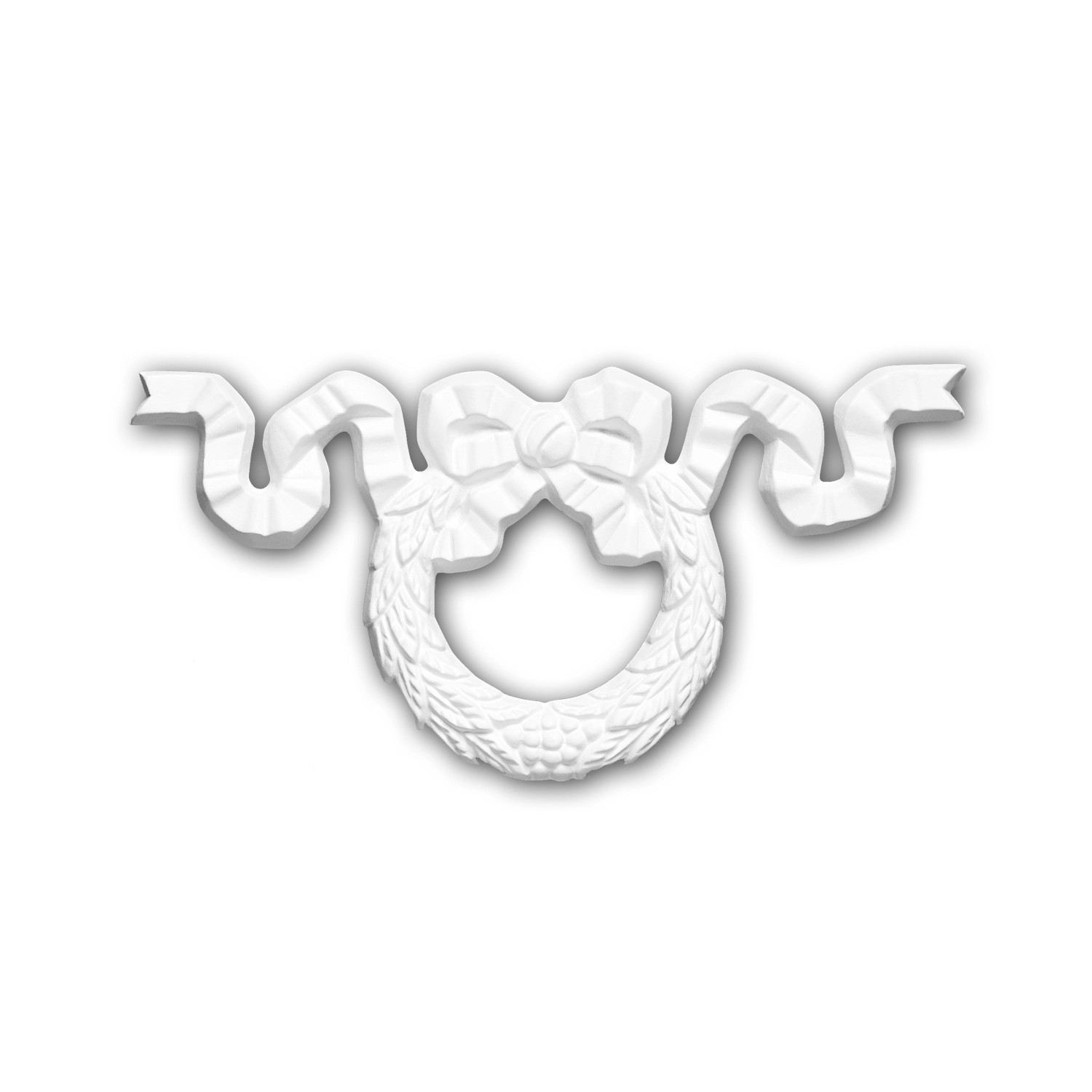 PROFHOME 160018 Zierelement dekoratives Element Stuckdekor aus Polyurethan 26,0 cm x 13,0 cm x 1,3 cm Weiß