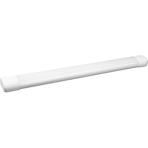 Weiße LED Lichtleiste, 60cm, 18W, 2330 Lumen, 4000K, IP40 für Innenräume.