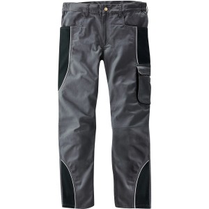 Scheibler Active Arbeitshose, anthrazit-schwarz, Gr. 48, mit Taschen und Reflektoren.