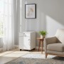 Relaxdays Rollcontainer Holzwerkstoff Weiß Abschließbar 57 cm x 40 cm x 40 cm_3