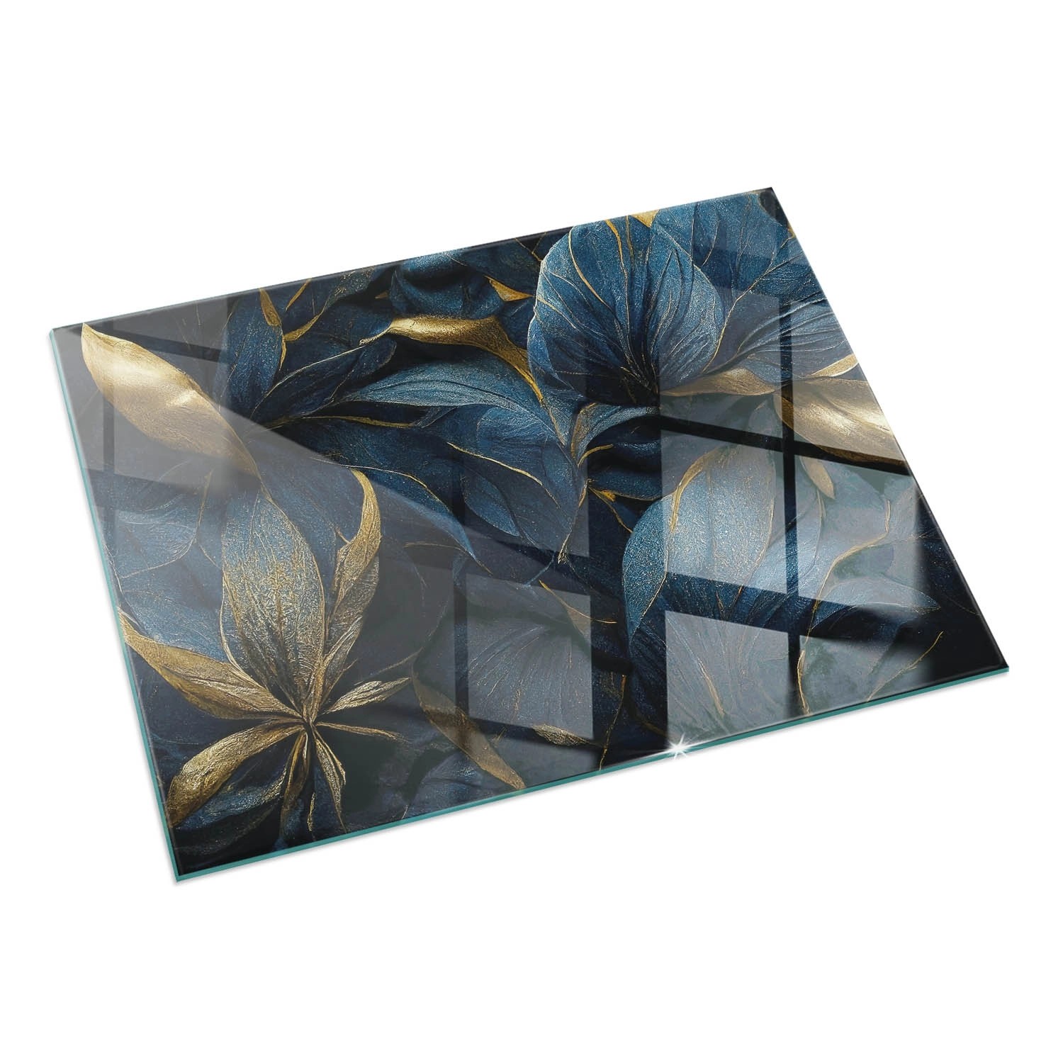 Tulup Glasplatte für Kamin Elegante Blätter in Textur Funkenschutzplatte Ka günstig online kaufen