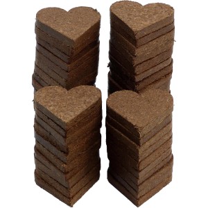 Proflora Quelltabletten: Torffreie Kokos-Anzuchterde in Herzform, 50 Stück für die Pflanzenanzucht.