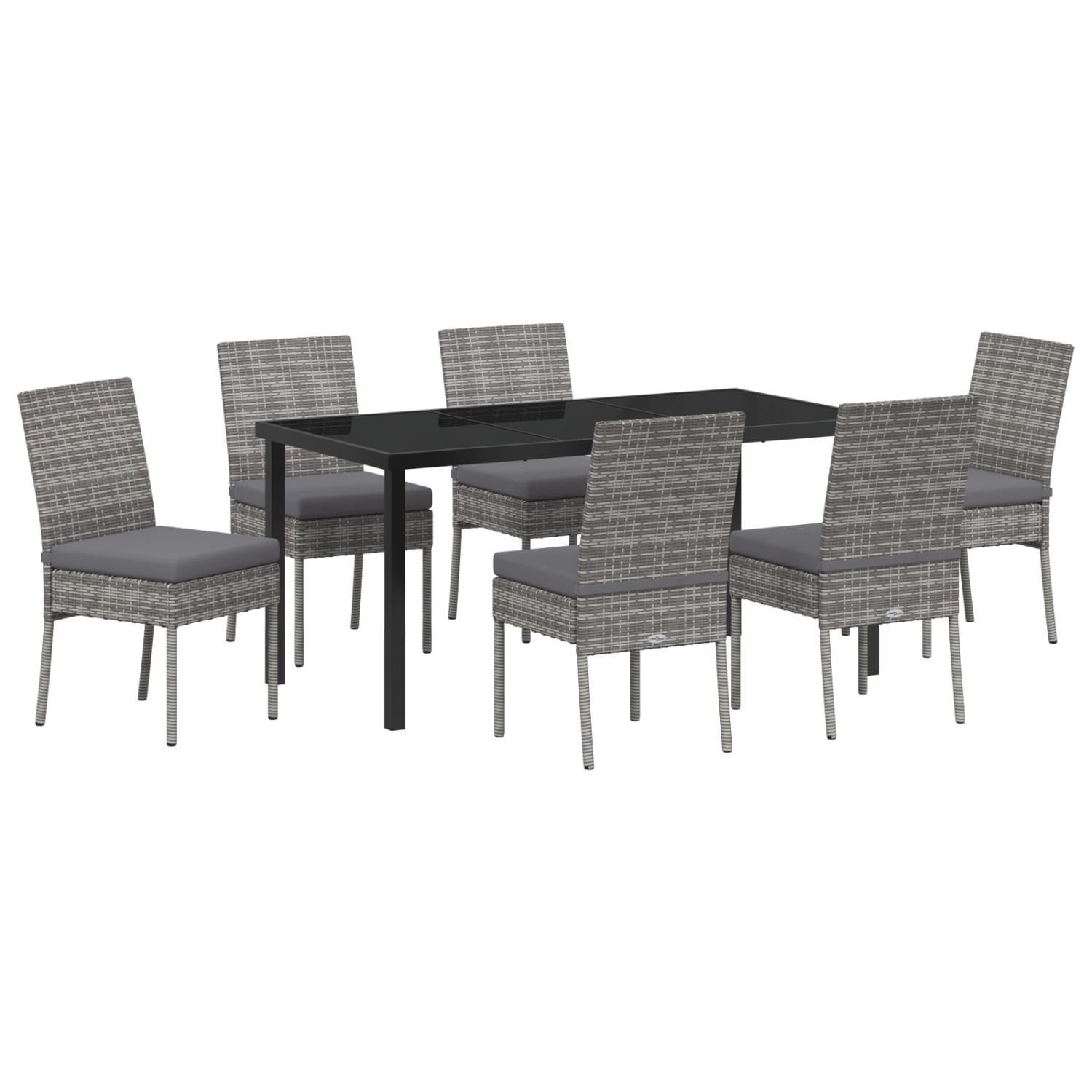 vidaXL Garten Essgruppe 7-Tlg Grau Poly Rattan 3379230 günstig online kaufen