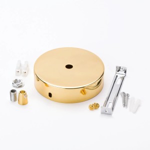 Goldener Orion Lightstyle Deckenbaldachin (Ø 100 mm) mit Befestigungsmaterial für Lampen & Leuchten.