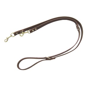 Braune Heim Hunde-Vorführleine aus Softleder, 240 cm lang und 20 mm breit.