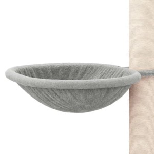 Detailansicht: Hängematte am hellgrauen vidaXL Kratzbaum mit Sisal-Säule.