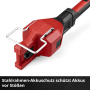 Detailaufnahme: Akku-Sense GP-BC 36/430 Li BL-Solo mit Stahlrahmen-Akkuschutz.