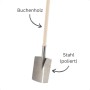 Galaflor Damenspaten: polierte Stahlklinge und heller Buchenholzstiel. Ideal für Umgraben und Verpflanzen im Garten.