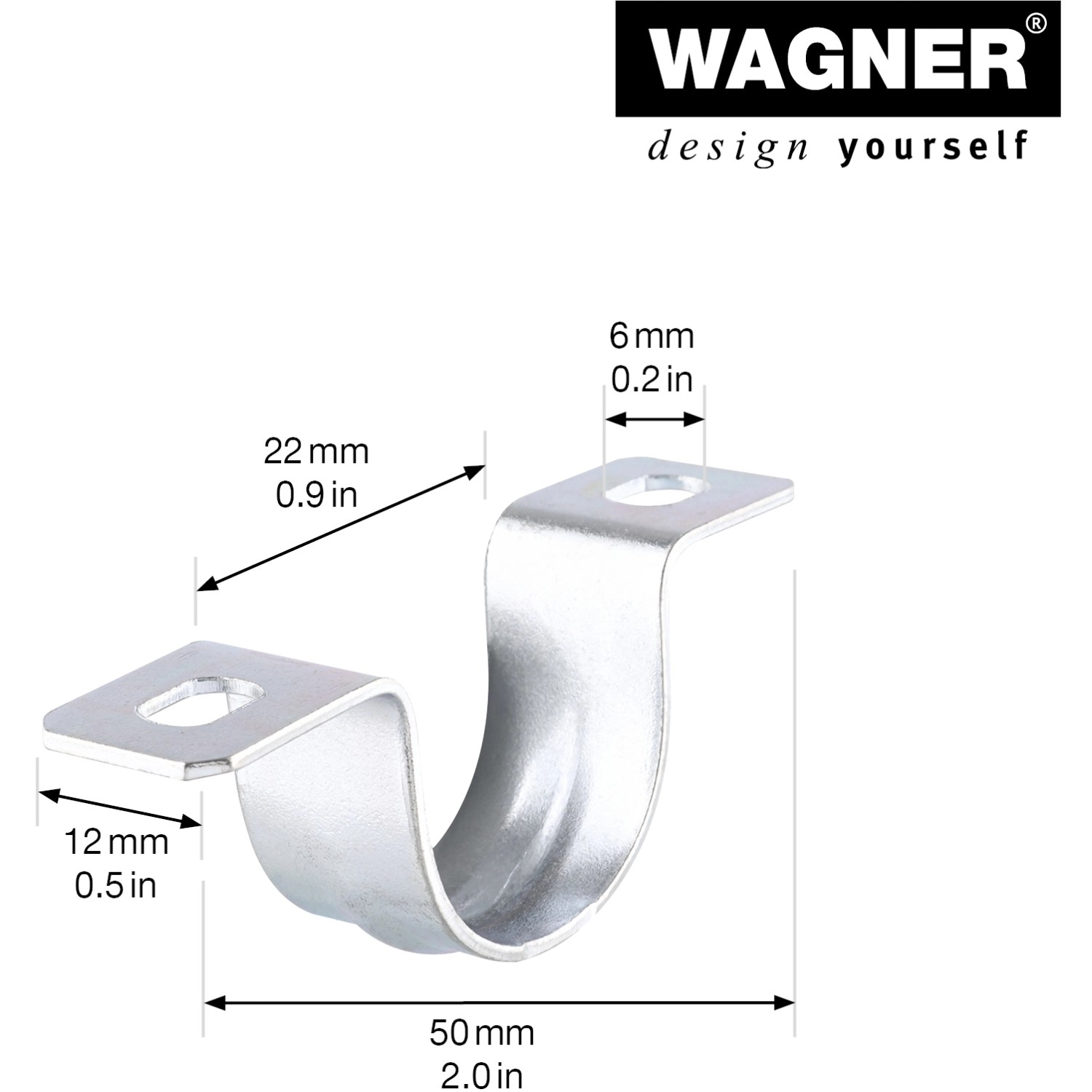 Wagner Befestigungs-Set für 50 mm Achsen, 2 Stück, verzinkter Stahl.