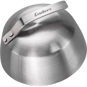 Enders Grilldeckel Melting Dome aus Edelstahl, Ø 16 cm, für saftiges Grillgut und geschmolzenen Käse.