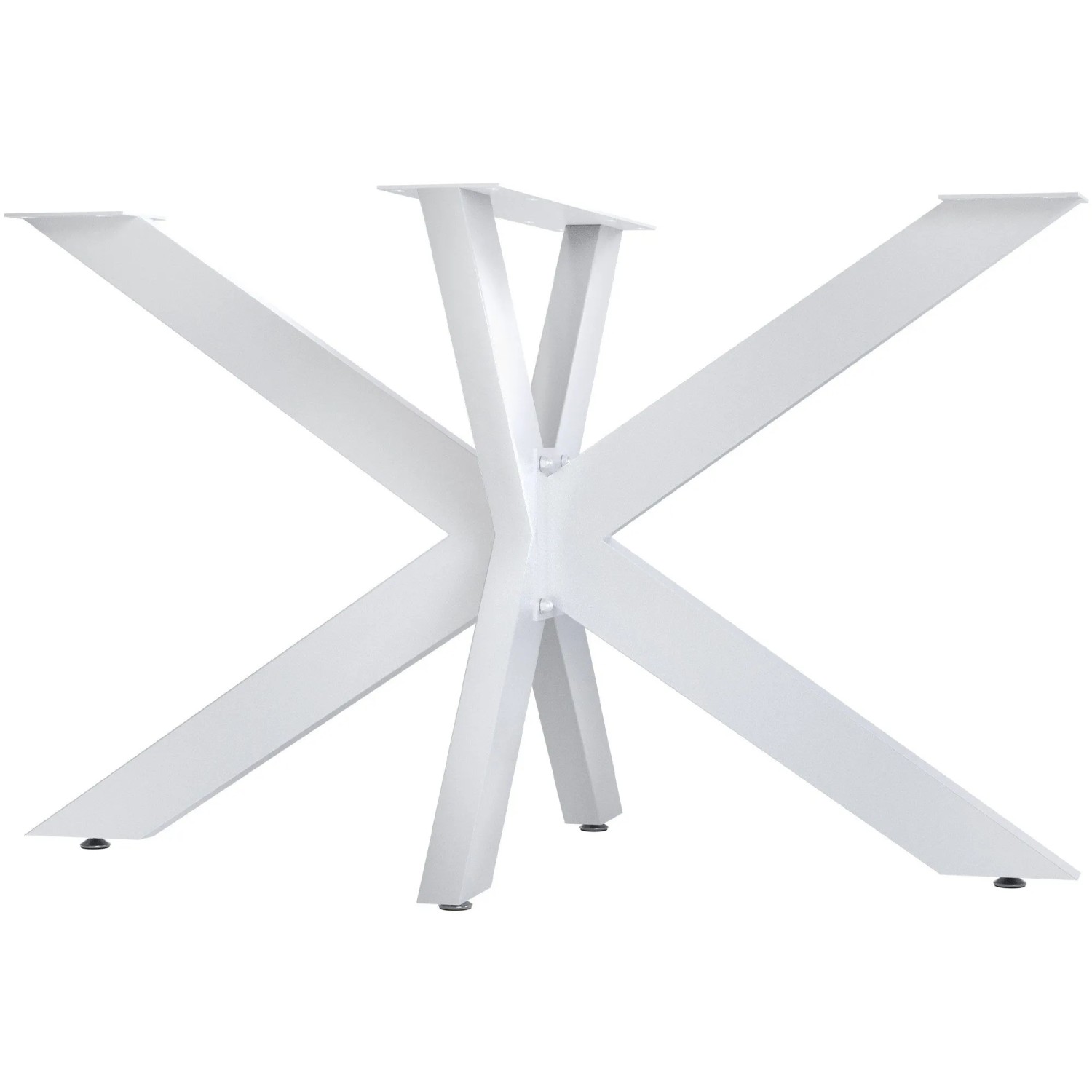 DELUKE Tischgestell Metall THORN Stahlgestell Beschichtet 71x120x68cm Tischbeine Tischfüße Tischuntergestell Weiß