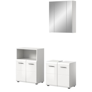 Inn.Furn Badmöbel Set in Weiß Hochglanz 3-teilig Cover