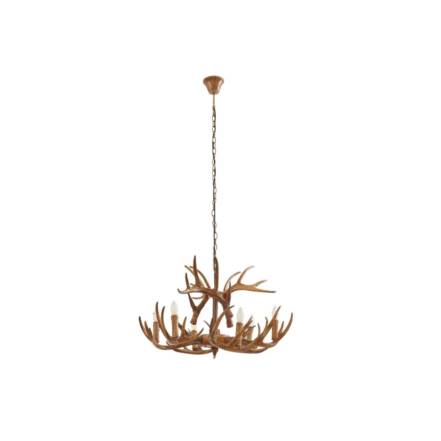 Lindby Pendelleuchte Fibi 9624944 Landhaus Vintage Rustikal in Braun 6-flam günstig online kaufen
