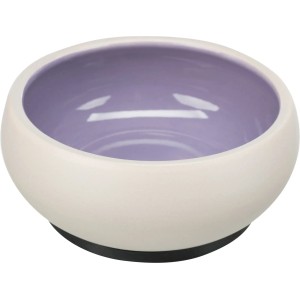 Runder Trixie Hundenapf aus Keramik mit Gummiring, Farbe zufällig, 0,6 l.