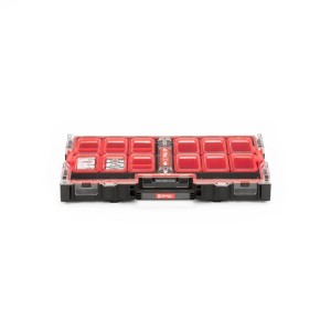 PROREGAL QBRICK Sortimentskasten One L, 12 Fächer, schwarz. Werkzeugkoffer für Ordnung und Transport.