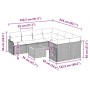 vidaXL Gartenmöbel-Set, 9-teilig, beige/weiß, mit Maßen. Ideal für Terrasse und Garten.