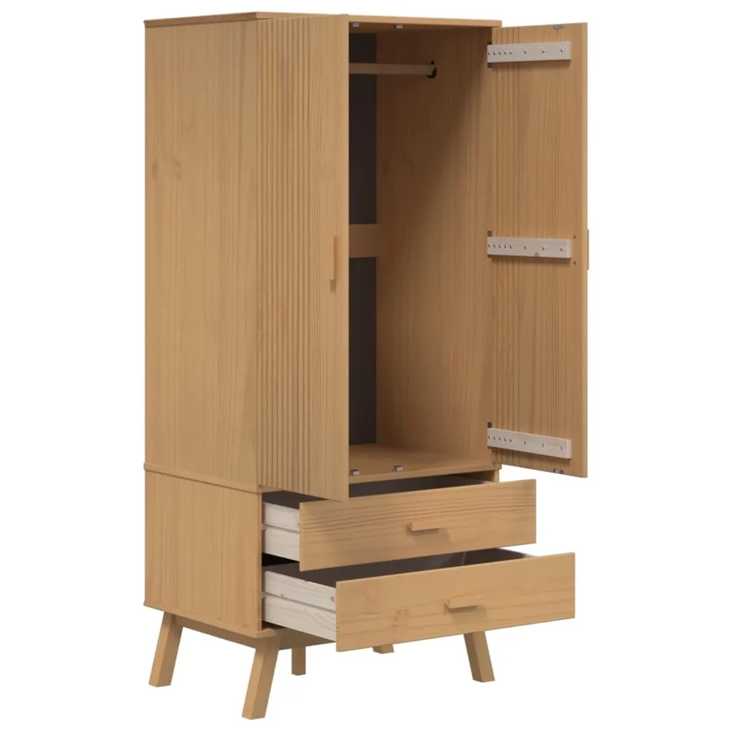 vidaXL Kleiderschrank OLDEN Braun 76,5x53x172 cm Massivholz Kiefer 358594_6