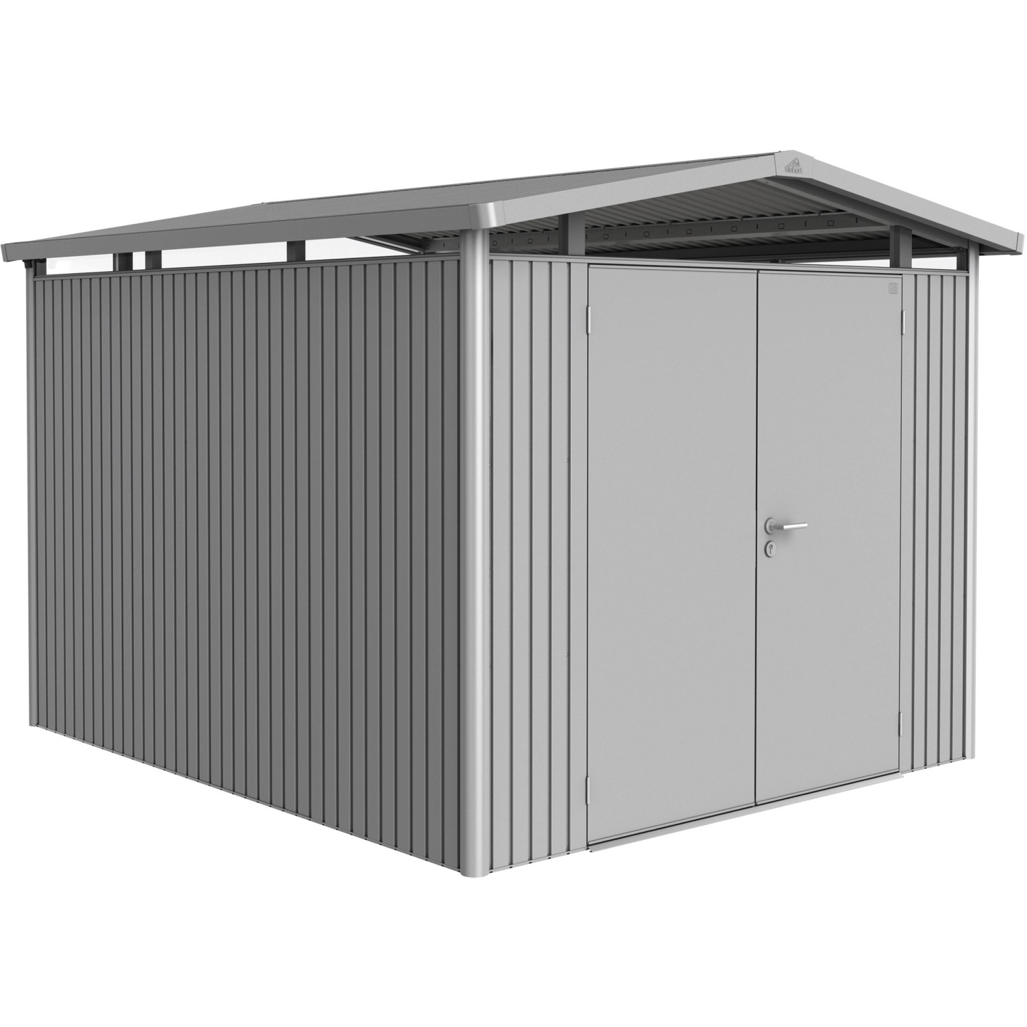 Biohort Metall-Gerätehaus Panorama Silber 7,6 m² günstig online kaufen