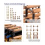 Modulares Weinregal aus Kiefernholz und Metall für 7 Flaschen. Flexibel erweiterbar.