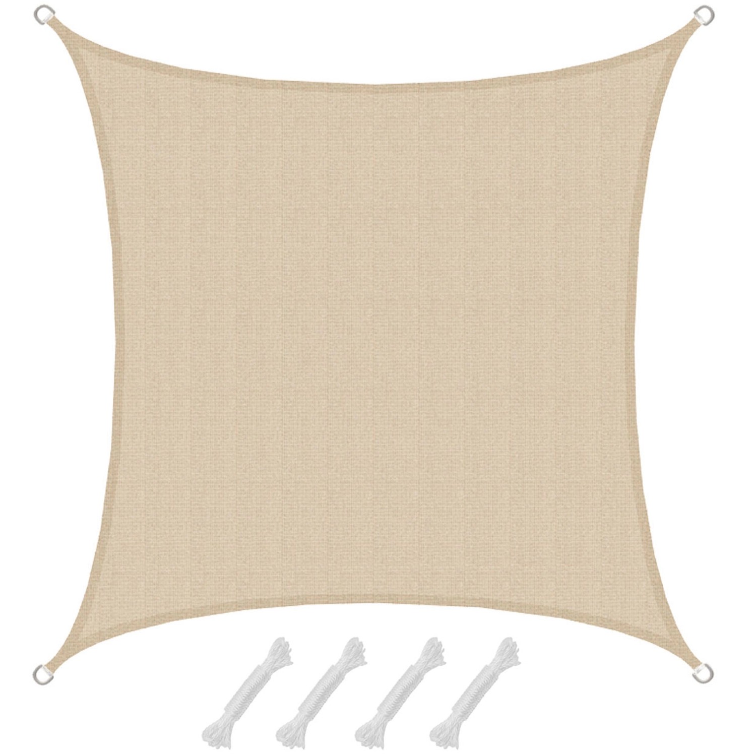 AMANKA HDPE Sonnensegel - 3 x 3m Quadratisch Beige günstig online kaufen