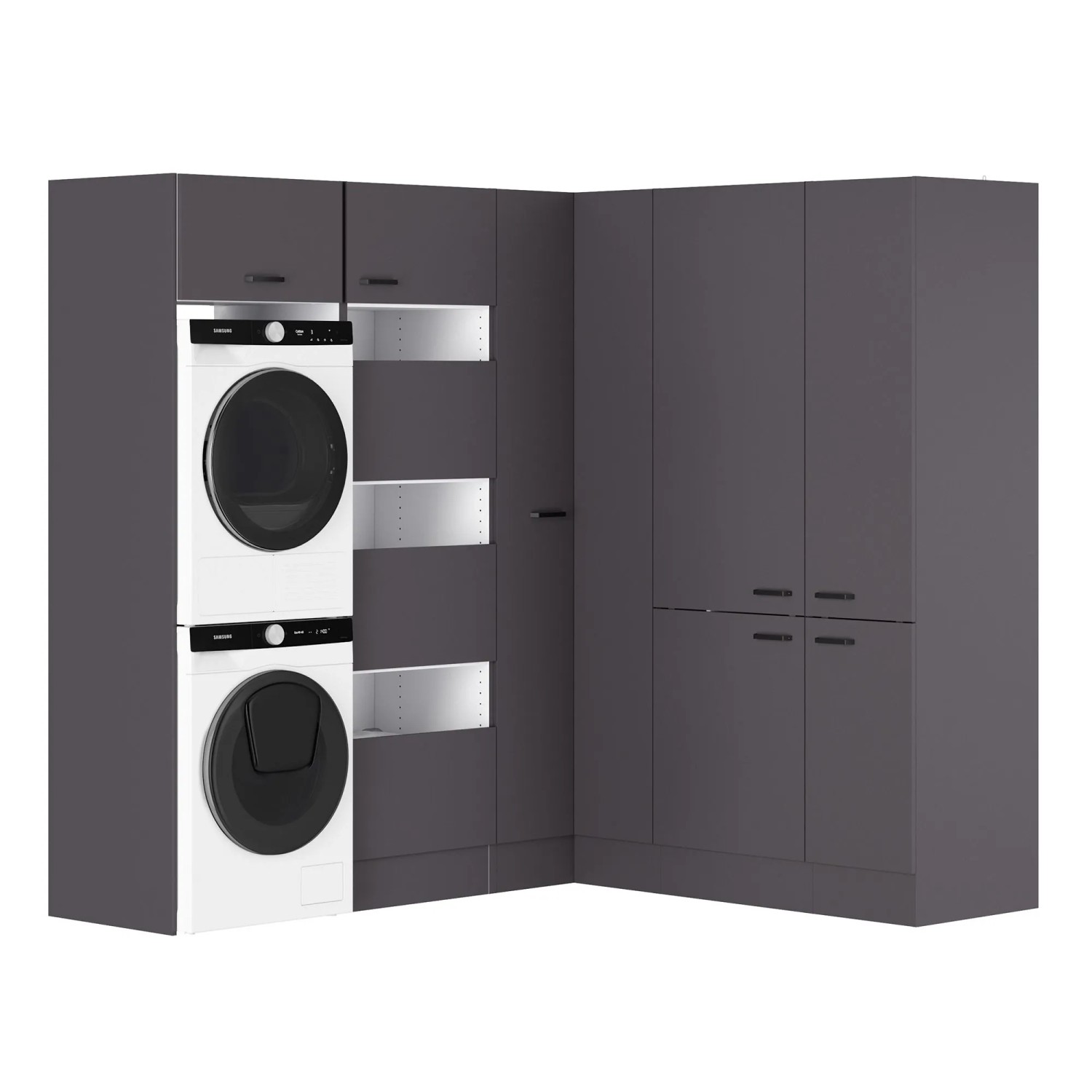 OPTIFIT Waschsäulen-Set Kiel420 213,2x190 x210 x57,1 cm Anthrazit Matt
