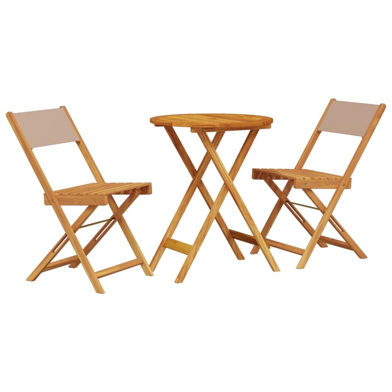Thumbnail - vidaXL 3-tlg Bistro-Set Taupe Stoff und Massivholz Modell 6