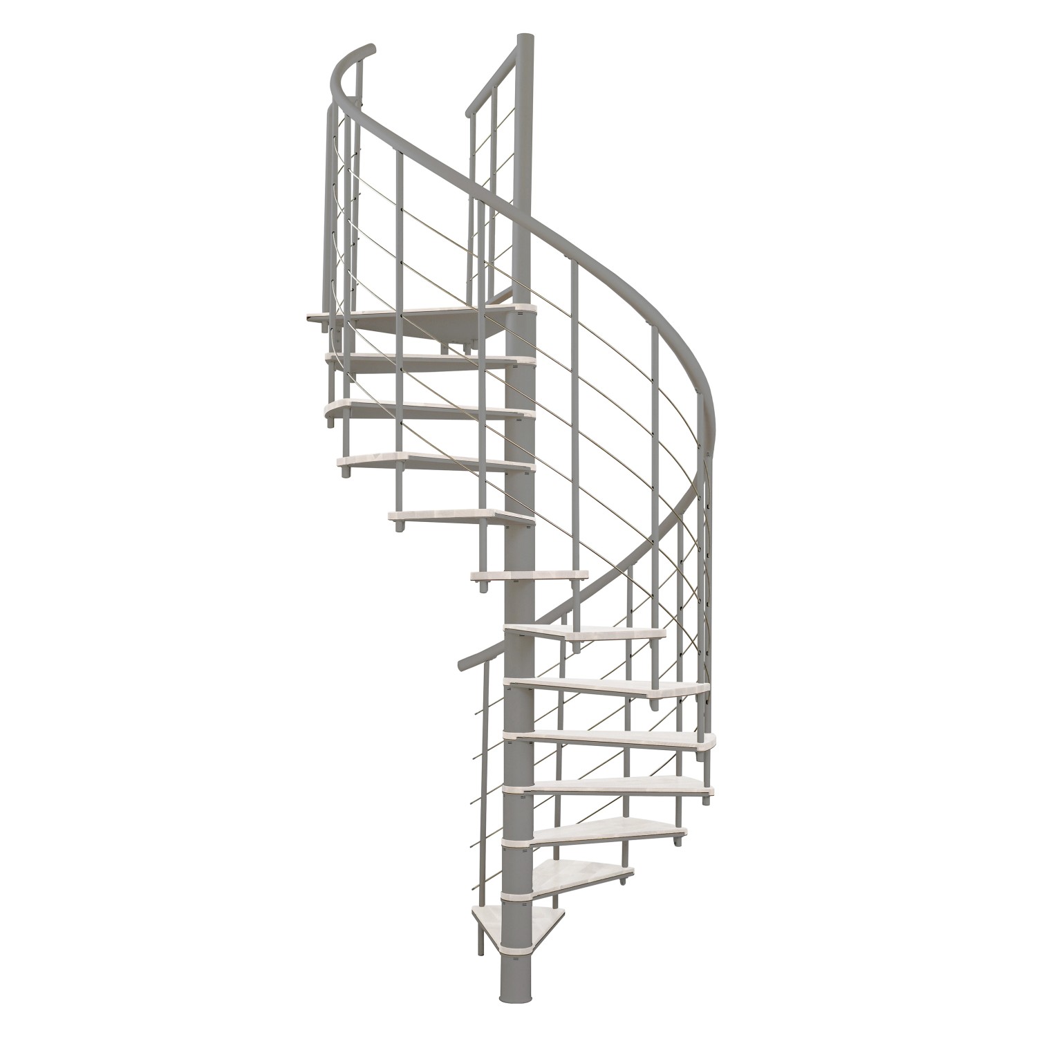 Minka Spindeltreppe Fusion Ø 120 cm Grau-Weiß günstig online kaufen