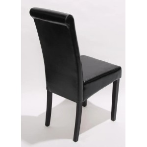 MCW Esszimmerstuhl Lecce II, 2er-Set, schwarz mit dunklen Beinen, Rückansicht.