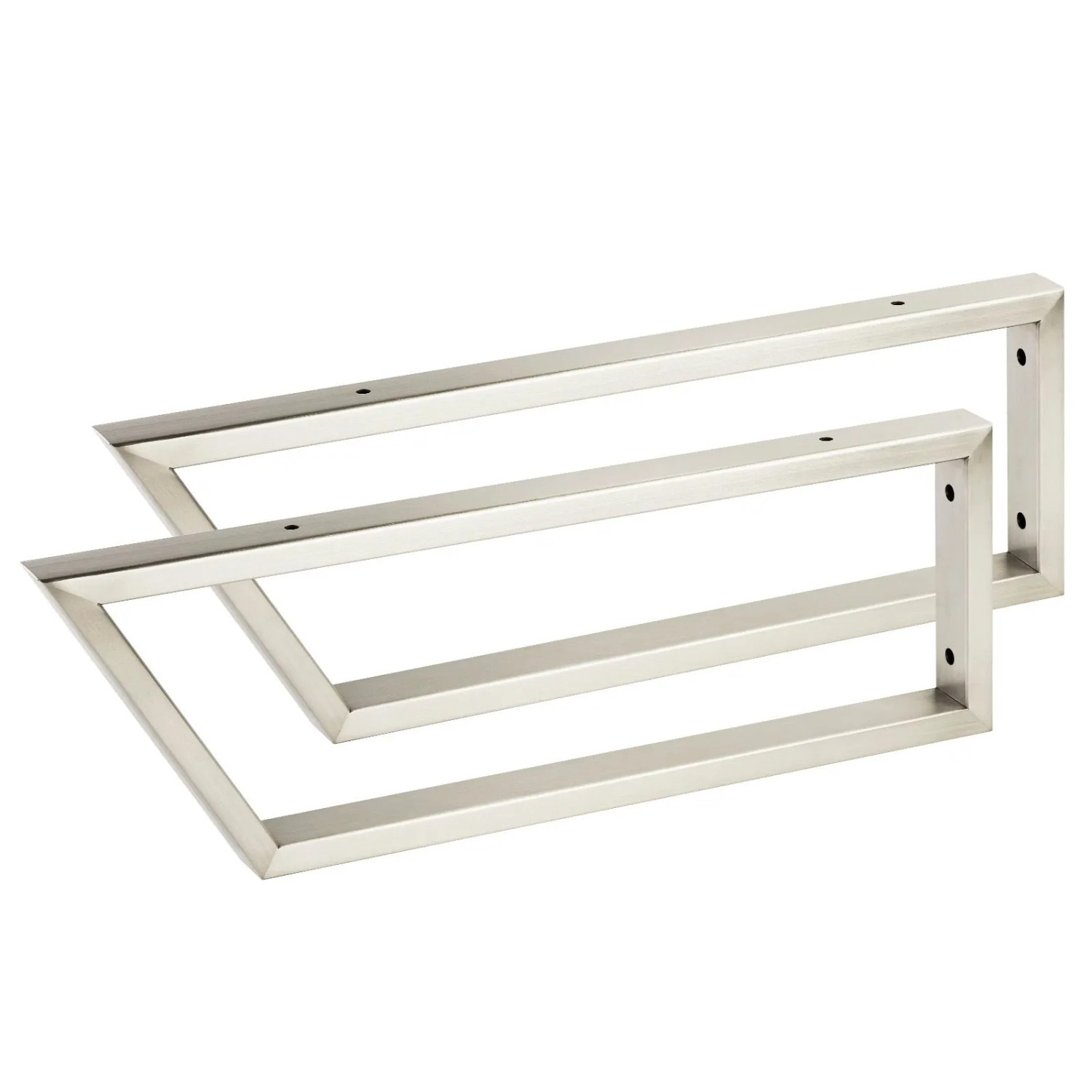 SOTECH 2 x Waschtischkonsole TWK500 500 x 150 mm Edelstahl Gebürstet Vorderseite 60 Grad Abgeschrägt