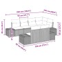 vidaXL Gartenmöbel-Set, 7-teilig, schwarz/creme, Poly Rattan, mit Maßen. Ideal für Terrasse und Garten.