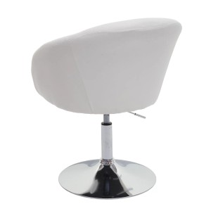 MCW Esszimmerstuhl F19, creme-weißer Polsterstuhl mit Stoffbezug und verchromtem Fuß.