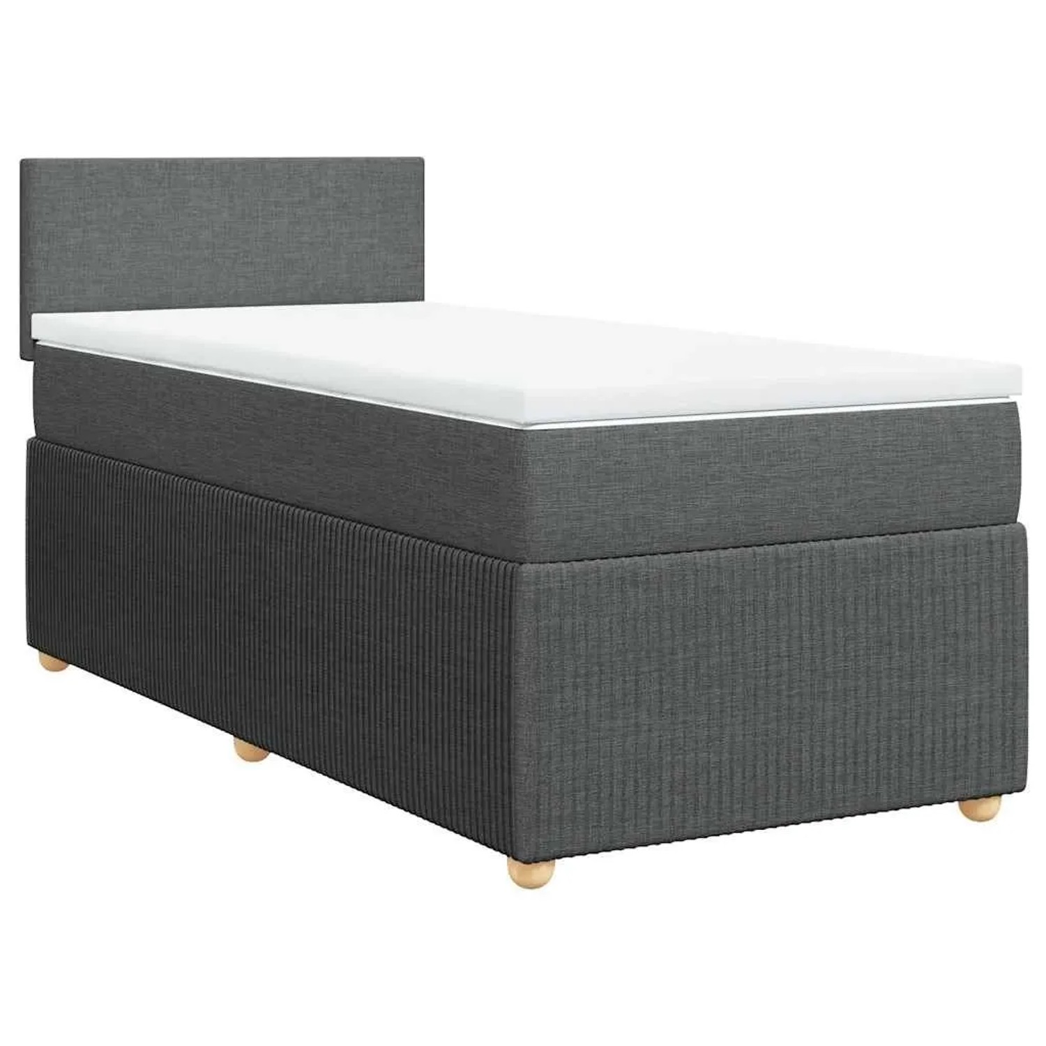 vidaXL Boxspringbett mit Matratze Dunkelgrau 100x200 cm Stoff 3289661