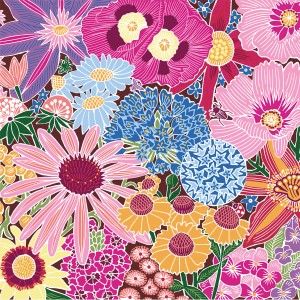 Bunte Papierservietten mit Blumenmuster, 20 Stück, 16,5x16,5 cm, FSC®-zertifiziert.