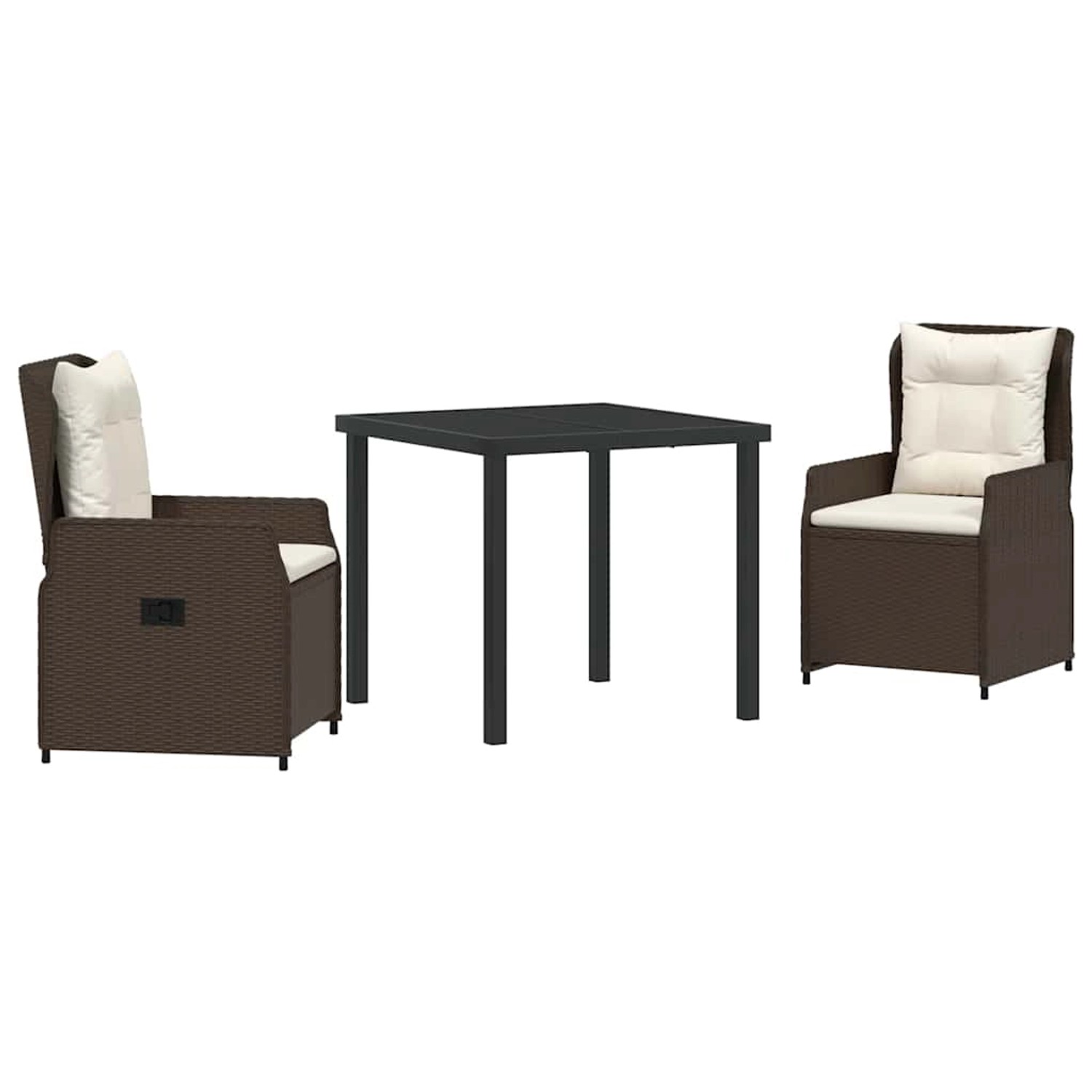vidaXL Garten Essgruppe 3-Tlg Braun Poly Rattan 3380946 günstig online kaufen