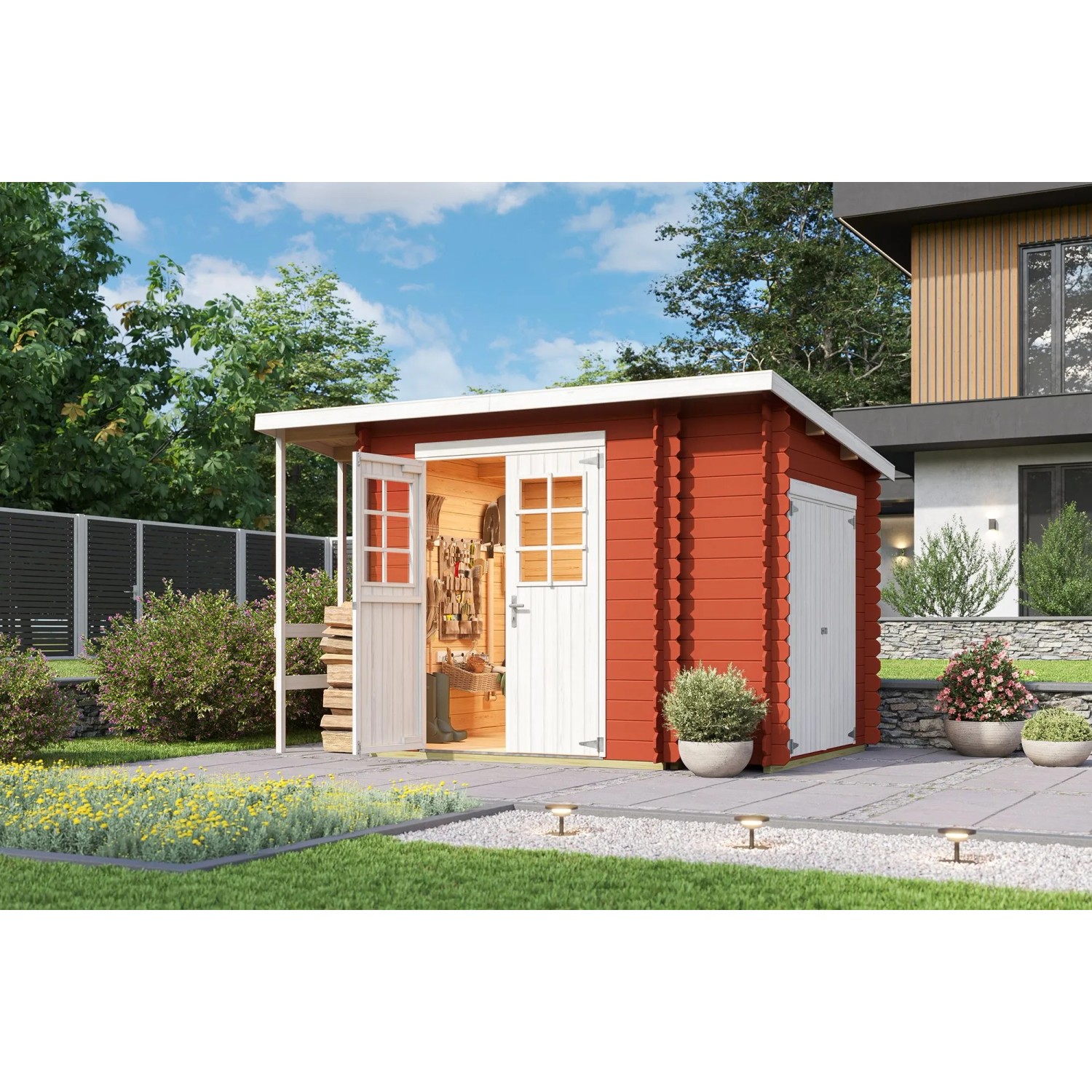 Lasita Gartenhaus Vilano 3 Schwedenrot 200 cm x 200 cm