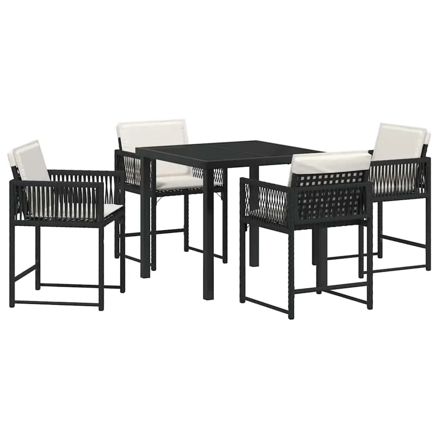vidaXL Garten Essgruppe 5-Tlg Schwarz Poly-Rattan 3380741 günstig online kaufen