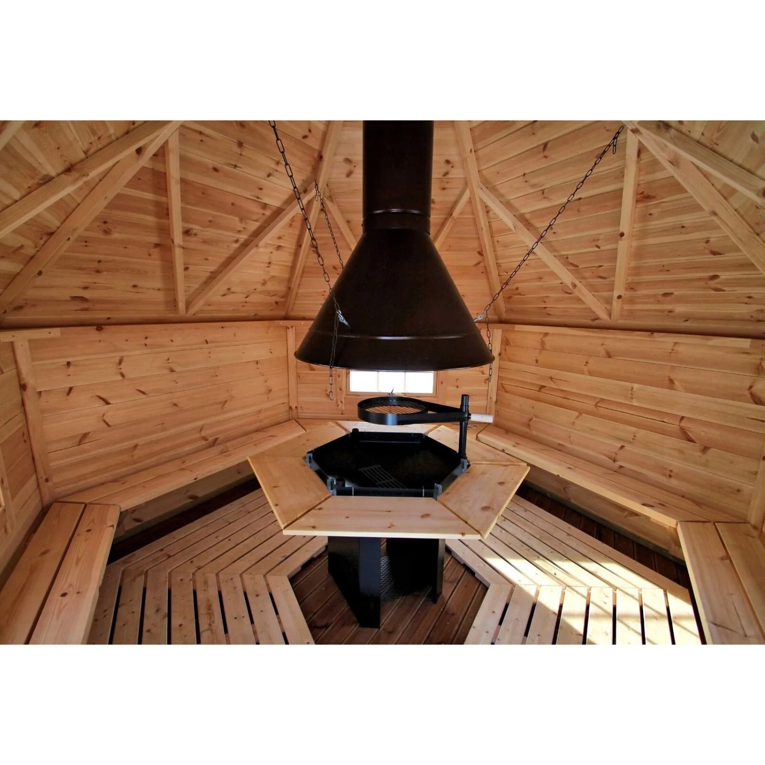 Finn Art Blockhaus Grill Gartenhaus Grillkota Exzellent 9 qm mit Grillanlage für max. 15 Personen_6