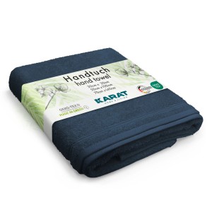 Türkisfarbenes KARAT Handtuch Bay, 70x139cm, aus saugstarker Baumwolle. Universal Handtuch für Bad und Wellness.