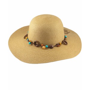 Scheibler Damenstrohhut Mila Camel Gr. 55, Gartenbekleidung mit Zierband.